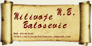Milivoje Balošević vizit kartica